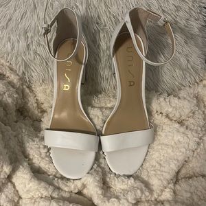White Unisa Heel Sandals Size 8